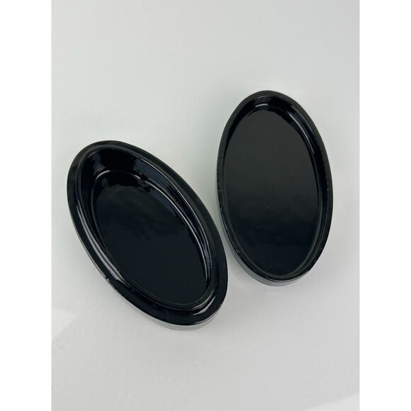 Vintage Green Teal Black Lacquer Oval Trinket Box Floral Pretty Home Decor Vanit - Picture 5 of 14